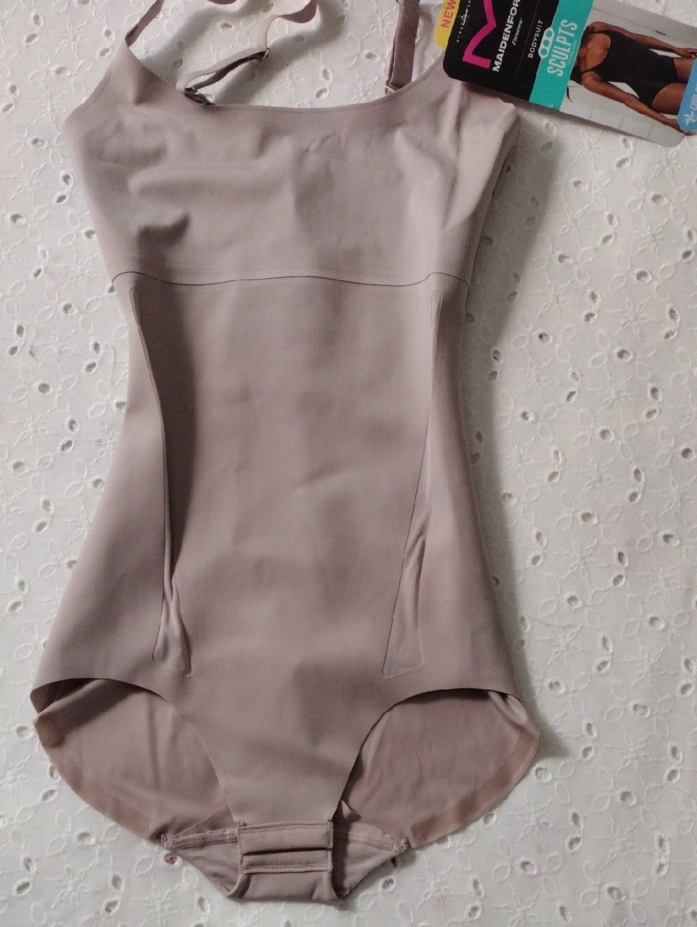 NEW Maidenform Shapewear Bodysuit Tan Size S
